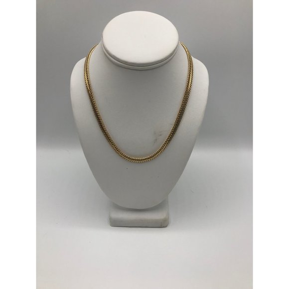 DM 10kgp herringbone chain fold over clasp 18” necklace - Picture 2 of 5